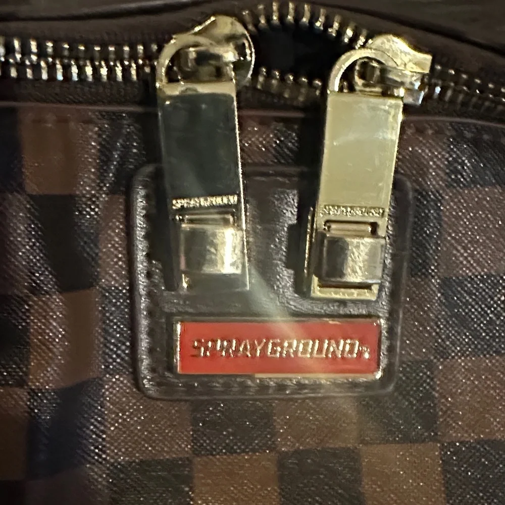 Sprayground Checkered Shark-Detail Men’s Bag Set